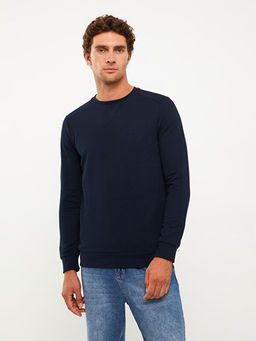 Bisiklet Yaka Uzun Kollu Erkek Sweatshirt