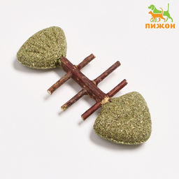 Игрушка для кошек из прессованной кошачьей мяты и скелетом из мататаби Рыбий остов, 8,5 см 90360