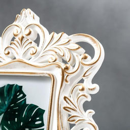 Фоторамка для фото 10×15 см «Королевские пышные листья», пластик, золото, 28×20.5 см