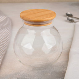 Банка для сыпучих продуктов «Эко. Бабл», 950 мл, 12.5×13.5 см, стекло, прозрачная