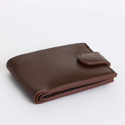 Портмоне мужское, на кнопке, коричневое