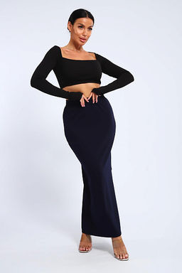 Юбка, футер (01056, черный макси) - Плиона фото 27