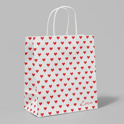 Пакет крафтовый Сердца, 22 х 25 х 12 см