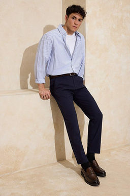 Lacivert Normal Kal_p/Regular Fit Fit Chino Boru Pa_a Mevsimlik Erkek DokumaPantolon TMNSS26PL00006