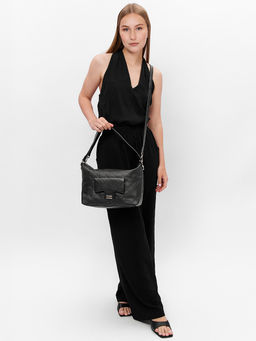 LACCOMA сумка НИ7702-черный натуральная кожа хлопок фото 2