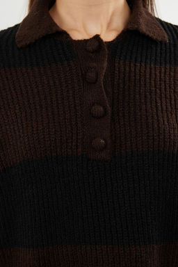 Tas Crop Yumusak Dokulu Renk Bloklu Triko Kazak TWOAW22KZ0226 - Trendyolmilla фото 12