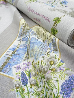 Рогожка Весна, ш.1.5м, хлопок-100%, 165гр/м.кв, раппорт 64см