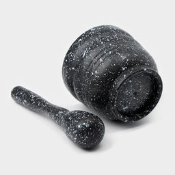 Ступка с пестиком Доляна «Чёрный камень», 250 мл, 9×10 см, чёрная