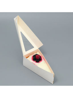 Цена за 10 шт. Коробка для торта с окном, кондитерская упаковка «Белая» 16 х 6 х 8 см