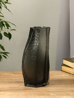 Ваза «Дженис», 30×15×9.5 см, стекло, серая