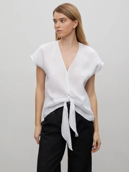 Блузка с бантом, B3034/magnolia