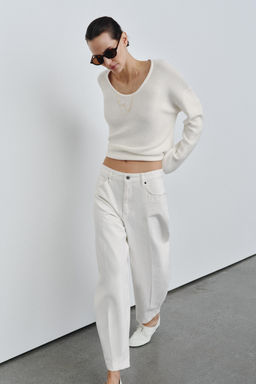 ZW COLLECTION BARREL HIGH-WAIST JEANS - Zara фото 4
