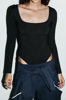 SQUARE NECK POLYAMIDE BODYSUIT - Zara фото 2