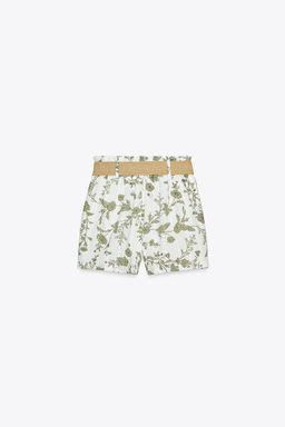 PRINTED BERMUDA SHORTS WITH PERFORATED EMBROIDERY - Zara фото 5