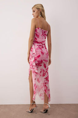 TRENDYOLMILLA Cok Renkli Vucuda Oturan F?rf?r Detayl? Tul Orme S?k Elbise TPRSS25EL00276 фото 4