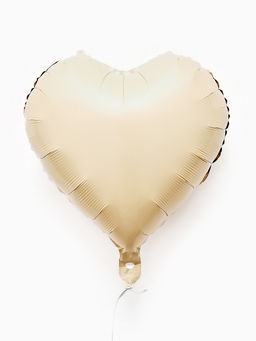 Цена за 2 шт. Воздушные шары фольгированные 17" «Сердце», кремовый сатин, набор 5 шт.