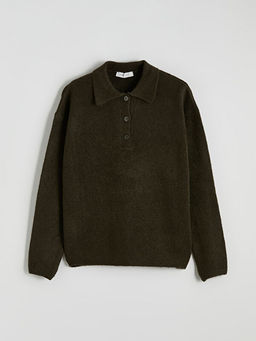 Polo Yaka Kad?n Triko Kazak