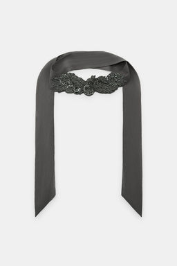 GEORGETTE BANDANA WITH BEADED EMBROIDERY