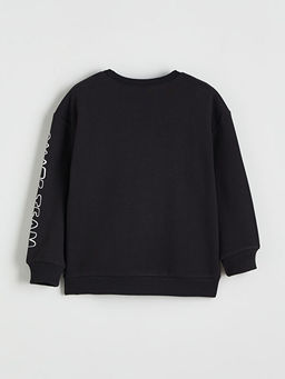 Bask?l? Erkek ?ocuk Sweatshirt