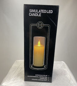 Свеча мерцающая 16см с подсвечником, декор для дома