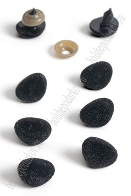Фурнитура "Носики для игрушек бархатные" 17*13 мм, с заглушками (50 шт) SF-6101, черный №3