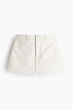 Falda pantal?n de talle alto en denim