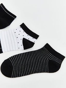 Desenli Kad?n Patik ?orap 3l?