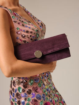 Клатч замшевый Deboro 30477 сливовый