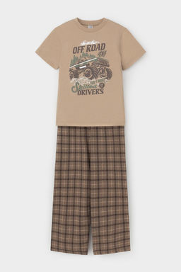 К 1599-1/кунжут,праздничная клетка пижама для мал