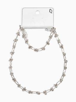 Набор 2 предмета: цепь, браслет «Узел», 20, 40 см, медь, цвет серебро