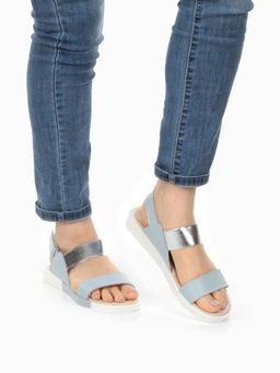 08-PED77-4 BLUE/GRAY Босоножки женские (натуральная кожа) - No name фото 3