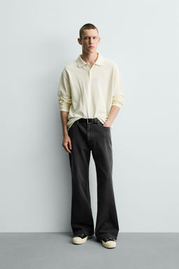PANTAL?N FLARE FIT ESTRUCTURA ALGOD?N / Gris oscuro