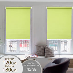 Штора рулонная 120180 см (с учётом креплений 3,5 см), цвет зелёный