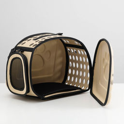 Складная сумка-переноска с отдельным входом, материал EVA, 43,5 х 28 х 33 см, бежевая - Пижон фото 8