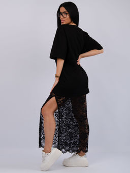 Костюм Монохром 2 чёрный, трикотаж - Малина фото 20