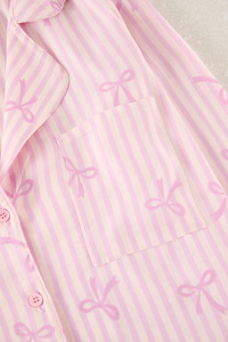 Trendyolmilla Ac?k Pembe Kurdele/Fiyonklu Viskon Dokuma Pijama Tak?m? THMAW21PT0936 фото 24