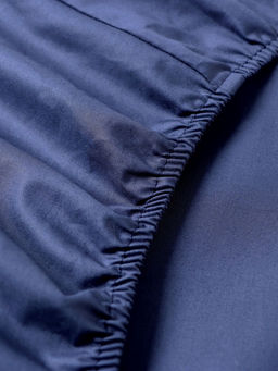 Простыня на резинке Этель 160*200*25 см, цв.синий, 100% хлопок, перкаль,114 г/м?  фото 9