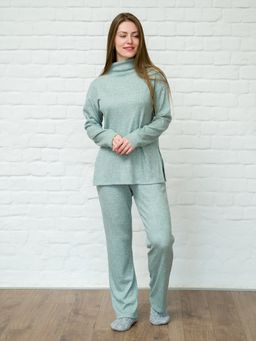 Пуловер трикотажный зеленый с манжетами - Odis фото 5