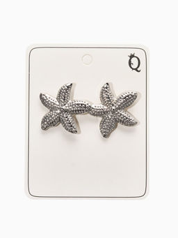 Цена за 3 шт. Серьги металл "Морская звезда", цвет серебро