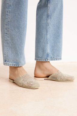 Trendyol Shoes Siyah Orgu Detayl? Kad?n Mule Terlik TAKSS24TE00000 - Trendyolmilla фото 25