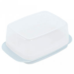 Масленка пластмассовая "Медея" 16,4х10,7х6,2см, прозрачная крышка, светло-голубой (Россия)