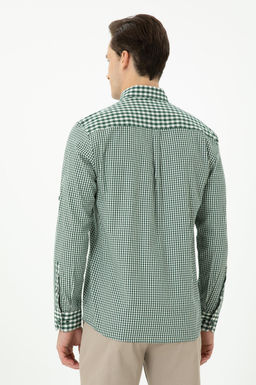 Мужская зеленая рубашка с длинным рукавом - U.s. polo assn фото 12