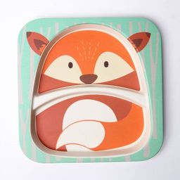 Набор детской посуды Лисичка, из бамбука, 5 предметов: тарелка, миска, стакан, столовые приборы - Крошка я фото 3