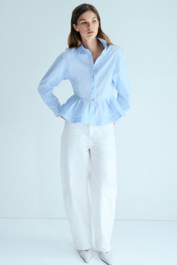 Poplin peplum shirt - H&m фото 5