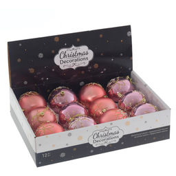 Набор из 12шт Украшение новогоднее "Шар", D 8 см, L36 W26 H9 см