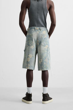 FLORAL PRINT CARPENTER POCKET BERMUDA SHORTS - Zara фото 3