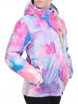 W1609-2 PINK/BLUE PRINT Куртка горнолыжная женская ERUITOR (100 гр. холлофайбера)