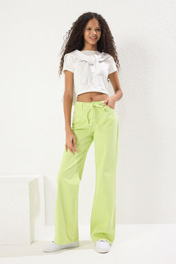 Yesil Baglama Detayl? Normal Bel Wide Leg Jeans TWOSS25JE00267