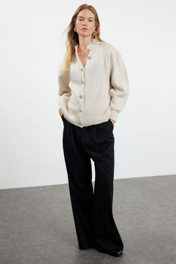 Tas Yumusak Dokulu Mucevher Dugmeli Ceket Gorunumlu Triko H?rka TWOAW21HI0034