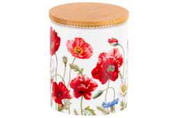 Банка д/хранения 650 мл 10*10*12,5 см Маки с деревянной крышкой с силикон.уплотн. NEW BONE CHINA - Elan gallery фото 13